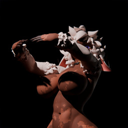 abs anthro areola barbell_piercing big_breasts black_background breasts brown_body brown_fur ear_piercing female fur hair nipple_piercing nipples nude piercing simple_background solo tasteful_nudity text vitiligo white_hair wool_(fur) zelferry shadow_hands_challenge sloane_(zelferry) bovid caprine goat mammal 1:1 3d_(artwork) blender_(artwork) blender_cycles_(artwork) digital_media_(artwork) hi_res meme signature url gynomorph_(lore)