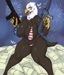 american_flag_bikini anthro assault_rifle beak big_breasts bikini blue_eyes breasts camel_toe clothed clothing dual_wielding eye_scar facial_scar female fireworks flag_bikini front_view gun holding_assault_rifle holding_gun holding_object holding_ranged_weapon holding_weapon holidays huge_breasts nipple_outline non-mammal_breasts ranged_weapon rifle scar skimpy solo swimwear tail two-piece_swimsuit weapon tozamtr 4th_of_july american_eagle accipitrid accipitriform avian bald_eagle bird eagle sea_eagle absurd_res hi_res