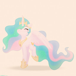 armor blue_mane blue_tail blush brown_eyebrows closed_smile crown cutie_mark eyebrows eyelashes eyes_closed feathered_wings feathers female female_feral feral fur green_mane green_tail happy headgear horn long_mane long_tail mane mouth_closed multicolored_mane peytral pink_mane pink_tail princess purple_mane purple_tail royalty sabatons simple_background smile solo tail tiara unicorn_horn walking white_body white_fur white_horn white_wings wings yellow_background starburst_uwu friendship_is_magic hasbro my_little_pony mythology princess_celestia_(mlp) equid equine mammal mythological_creature mythological_equine winged_unicorn 1:1 2025 absurd_res colored digital_drawing_(artwork) digital_media_(artwork) english_description hi_res shaded