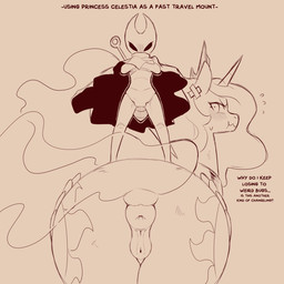 animal_genitalia animal_vulva anthro anus big_butt blush butt crown cutie_mark dialogue dock_(anatomy) duo equine_anus equine_genitalia equine_vulva female feral genitals hair headgear horn long_hair tail talking_feral text thick_thighs tiara unicorn_horn vulva wings cold-blooded-twilight friendship_is_magic hasbro hollow_knight_(franchise) my_little_pony mythology team_cherry hornet_(hollow_knight) princess_celestia_(mlp) arthropod equid equine mammal mythological_creature mythological_equine winged_unicorn crossover english_text hi_res monochrome