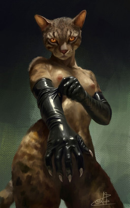 ambiguous_gender anthro armwear black_clothing black_gloves black_handwear clothing elbow_gloves elbow_gloves_only gloves gloves_only handwear handwear_only latex latex_clothing latex_gloves latex_handwear mostly_nude solo standing 5:8 hi_res