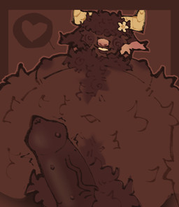 accessory anthro belly big_belly bodily_fluids body_hair brown_body brown_fur chest_hair erection flower flower_in_hair foreskin fur genitals hair hair_accessory hair_over_eye hairy horn looking_at_viewer looking_down low-angle_view male moobs nude nude_male overweight penis perspective plant pubes scruffy smile smiling_at_viewer smirk smirking_at_viewer solo sweat sweaty_genitalia throbbing throbbing_penis unretracted_foreskin orix_(artist) bovid bovine cattle highland_cattle mammal hi_res