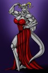 big_breasts breasts cleavage clothed clothing dress female horn muscular muscular_female muscular_humanoid not_furry red_clothing red_dress solo osmar-shotgun horned_humanoid humanoid absurd_res hi_res