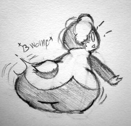2_horns anthro big_butt biped bottom_heavy butt butt_expansion butt_focus expansion female horn huge_butt huge_hips monobutt onomatopoeia open_mouth rear_view shocked short_tail simple_background solo sound_effects standing tail text wide_eyed wide_hips alt_for_fat_art nintendo pokemon bovid bovine generation_8_pokemon indeedee mammal pokemon_(species) 2024 absurd_res graphite_(artwork) greyscale hi_res monochrome sketch traditional_media_(artwork)
