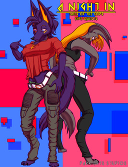 anthro battle_of_the_sexes bottomwear clothing crossgender dark_arts duo female ftm_transformation gender_transformation humor male male/female mtf_transformation oversized_clothing pants storytelling transformation thed4rk1ord egyptian_mythology middle_eastern_mythology mythology anput anubis anubian_jackal canid canine canis deity jackal mammal absurd_res comic cover cover_art cover_page hi_res
