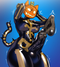 after_transformation balls big_balls big_breasts big_penis bodily_fluids breasts bulge clothing condom_suit cum cumshot detailed_bulge ejaculation erection food for_a_head fruit genital_fluids genital_outline genitals gynomorph holding_head holidays huge_balls huge_penis humanoid_genitalia humanoid_penis implied_transformation intersex latex latex_clothing latex_skinsuit nipple_outline nipples not_furry penis penis_outline plant pumpkin pumpkin_head simple_background skinsuit solo tail thick_thighs tight_clothing topwear transformation vein veiny_penis wide_hips kissxmaker epic_games fortnite halloween spice_(fortnite) humanoid mammal object_head 2025 hi_res