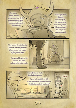 anthro arm_tattoo biped book chest_spike dialogue fingers fur hand_behind_back hand_spike inside male open_mouth page_number pouch_(clothing) reading red_eyes red_tattoo spikes spikes_(anatomy) tail tattoo text truescorn nintendo pokemon pokemon_mystery_dungeon spike_chunsoft asche_(truescorn) generation_2_pokemon generation_4_pokemon lucario pokemon_(species) slowking 2026 comic english_text hi_res