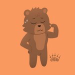 anthro chibi flexing male muscular solo toony privon bear brown_bear mammal ursine 1:1