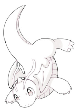 3_fingers 3_toes ambiguous_gender antennae_(anatomy) claws feet feral finger_claws fingers simple_background solo tail thick_tail toe_claws toes wings yakiniku628 nintendo pokemon dragonite generation_1_pokemon pokemon_(species) monochrome