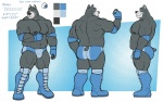 abs anthro biceps big_muscles bulge color_swatch fur male muscular muscular_anthro muscular_male pecs pose side_view solo text turnaround wrestler houndgrey hound_(character) canid canine canis domestic_dog great_dane mammal mastiff molosser 2013 character_name english_text model_sheet