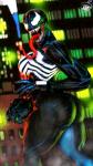 breasts butt crossgender female long_tongue looking_at_viewer looking_back not_furry sharp_teeth solo teeth tongue tongue_out kingbigballs marvel she-venom venom_(marvel) humanoid symbiote 2018 3d_(artwork) 4k 9:16 absurd_res digital_media_(artwork) hi_res source_filmmaker_(artwork)