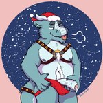 anthro blue_body blue_fur christmas_clothing christmas_headwear clothing fur genitals harness hat headgear headwear holidays humanoid_genitalia humanoid_penis jockstrap male nipples penis santa_hat solo tail underwear oogwayren christmas mythology masa_(masamune) dragon furred_dragon furred_scalie mythological_creature mythological_scalie scalie 1:1 absurd_res hi_res