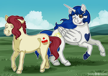 blue_eyebrows blue_hooves blue_mane blue_markings blue_sky cloud cutie_mark day duo eyebrows eyelashes eyes_closed feathered_wings feathering feathers female female_feral feral folded_wings fur grass happy heart_(marking) hillside hooves horn light long_mane long_tail male male_feral mane markings medium_mane multicolored_body multicolored_fur on_hind_legs one_eye_closed open_mouth open_smile outline outside pink_tongue plant quadruped red_eyebrows red_mane red_tail sky smile smiling_at_another tail text tongue two_tone_body two_tone_fur unguligrade unicorn_horn white_body white_fur white_hooves white_horn white_outline white_wings wings yellow_body yellow_fur yellow_hooves samantha-scribbles futurehooves hasbro my_little_pony mythology fan_character princess_radiant_eclipse raspberry_tart earth_pony equid equine horse mammal mythological_creature mythological_equine pony winged_unicorn 2020 artist_name colored digital_drawing_(artwork) digital_media_(artwork) english_description english_text lighting shaded