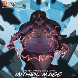 anthro big_breasts black_lipstick breasts cleavage clothed clothing cross crossgender female horn huge_breasts lipstick makeup power red_eyes solo text kevinsano friendship_is_magic hasbro my_little_pony mythology king_sombra_(mlp) equid equine mammal mythological_creature mythological_equine unicorn 1:1 2017 english_text