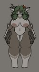 accessory anthro arm_spikes belly big_breasts biped breasts curvy_figure female flower flower_in_hair genitals green_hair hair hair_accessory hip_stone huge_breasts huge_hips huge_thighs leaf leaf_hair looking_at_viewer navel nipples non-mammal_breasts non-mammal_navel non-mammal_nipples nude overweight overweight_anthro overweight_female plant plant_hair pseudo_hair pussy shark_tail shoulder_spikes simple_background slightly_chubby solo spikes spikes_(anatomy) stick_in_hair tail text thick_thighs voluptuous wide_hips yellow_eyes mexifurfoof tara_quaker_(mexifurfoof) elemental_creature fish mammal marine mineral_fauna shark digital_drawing_(artwork) digital_media_(artwork)