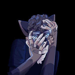 black_background brown_hair covering covering_face eyewear female glasses hair simple_background solo manhattancrossrip ghostbusters ghostbusters:_afterlife ghostbusters:frozen_empire phoebe_spengler animal_humanoid cat_humanoid felid felid_humanoid feline feline_humanoid humanoid mammal mammal_humanoid 1:1 hi_res