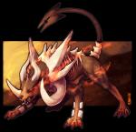 ambiguous_gender black_nose border claws curved_horn feral horn open_mouth outline red_eyes simple_background solo standing teeth tongue transparent_background transparent_border ravoilie nintendo pokemon generation_6_pokemon mega_evolution mega_houndoom pokemon_(species) 2018 alpha_channel digital_media_(artwork) full-length_portrait hi_res portrait