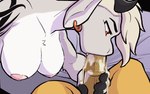 animal_genitalia animal_penis anthro bed_sheet bedding bodily_fluids breasts cum cum_in_mouth cum_inside duo ear_piercing equine_genitalia equine_penis female fur genital_fluids genitals hair horn leaking_cum male male/female messy oral penetration penis piercing pov_blowjob pussy sex tattoo tongue caffeinatedzeph mythology firelander vasira bovid caprine equid equine goat mammal mythological_creature mythological_equine unicorn animated digital_media_(artwork) hi_res