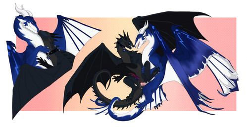claws clitoral_hood collar dragon_wings duo entwined_tails erection eye_contact feet feral flying flying_sex genitals herm herm/male herm_penetrated horn intersex intersex/male intersex_penetrated looking_at_another male male_penetrating male_penetrating_herm male_penetrating_intersex maleherm muscular muscular_male penetration penile penile_penetration penis penis_in_vagina quadruped sex simple_background smile spikes spikes_(anatomy) tail tail_coil tapering_penis toe_claws toes vaginal vaginal_penetration likis-raw mythology azmerond deviant_(theratofthebath) dragon mythological_creature mythological_scalie scalie digital_drawing_(artwork) digital_media_(artwork) hi_res