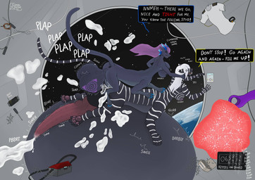 animal_genitalia animal_penis anus belly big_belly bodily_fluids cum cum_in_vagina cum_inflation cum_inside duo feline_genitalia feline_penis floating fur fur_markings genital_fluids genitals herm horn huge_belly hybrid_genitalia hybrid_penis hyper hyper_belly hyper_fertile hyper_genitalia hyper_impregnation impregnation impregnation_count inflation intersex intersex/intersex knot knotted_feline_penis knotted_penis markings multiple_ova onomatopoeia orgasm ovum penile_spines penis plap sound_effects space stripes tattoo text vulva white_stripes zero_gravity gamal deza_(redtint) thi'har felid feline mammal pantherine taur tiger english_text hi_res