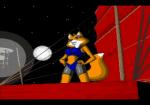 anthro bottomwear clothing female midriff night panties shorts solo sport tight_clothing underwear brutal_paws_of_fury foxy_roxy canid canine fox mammal 1994 2d_animation animated loop short_playtime