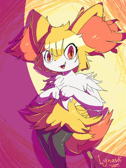 3_fingers :3 ambiguous_anthro ambiguous_gender anthro arm_tuft biped black_body black_fur black_nose cheek_tuft chest_tuft cute_fangs dipstick_tail eyelashes facial_tuft fangs fingers fluffy fluffy_tail front_view fur hair hip_tuft inner_ear_fluff kemono looking_at_viewer markings multicolored_body multicolored_fur nude_ambiguous nude_anthro object_in_tail open_:3 open_mouth open_smile orange_body orange_eyes orange_fur orange_inner_ear_fluff orange_tail_tip pokemorph shoulder_tuft simple_background smile solo standing stick stick_in_tail tail tail_markings teeth tuft two_tone_tail white_body white_fur yellow_body yellow_fur yellow_tail lynasdf nintendo pokemon braixen canid generation_6_pokemon mammal pokemon_(species) 2020 3:4 aliasing binary_drawing cel_shading colored digital_drawing_(artwork) digital_media_(artwork) portrait shaded signature three-quarter_portrait