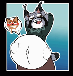 abdominal_bulge anthro belly big_belly clothed clothing digestion duo fur male male/male open_mouth simple_background smile standing struggling struggling_prey tail unwilling_prey vore halfpricesouls disney zootopia nick_wilde pawbert_lynxley canada_lynx canid canine felid feline fox lynx mammal red_fox true_fox 2d_animation animated digital_media_(artwork) hi_res motion_tweening