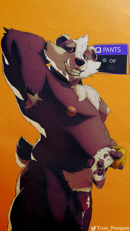 4_fingers 4_toes 5_fingers after_orgasm anthro armpit_hair balls belly belly_hair biceps big_belly big_butt big_nipples biped black_body black_fur bodily_fluids body_hair butt butt_hair chest_hair controller cum cum_drip cum_inside cum_on_own_penis cum_on_penis cum_on_self daddy_kink dripping ejaculation elderly enjoying eyebrows facial_hair fangs feet fingers flaccid foreskin from_front_position fur genital_fluids genitals hair half-closed_eyes huge_butt humanoid_genitalia humanoid_penis leaking leaking_cum leg_grab light light_body looking_at_viewer looking_pleasured lustful_gaze male manly mature_anthro mature_male moobs multicolored_body multicolored_fur musclegut muscular muscular_male narrowed_eyes nipples nude nudefur overweight overweight_anthro overweight_bottom overweight_male overweight_sub penile penis plantigrade pubes pubes_exposed romantic simple_background slightly_chubby smile solo tail teeth text thick_tail thick_thighs tight_foreskin toes two_tone_body two_tone_fur vein veiny_penis white_body white_fur white_light wide_hips true_pengon bradley_the_badger_(game) bradley_(bradley_the_badger) badger mammal mustelid musteline 4k 9:16 absurd_res digital_media_(artwork) hi_res widescreen