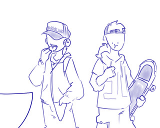 ambiguous_gender anthro baseball_cap bodily_fluids claws clothed clothing duo eating electronics food food_transformation growth hair hair_loss hat headgear headphones headwear male open_mouth saliva scale_growth scales sharp_teeth simple_background skateboard snout snout_growth teeth toony torn_clothing transformation vehicle white_background spinater goosebumps creep_(goosebumps) human mammal scalie 2d_animation 5:4 animated monochrome