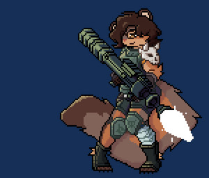 aiming anthro arm_tuft armor bandage bandage_on_leg belt big_tail black_clothing black_footwear black_shoes bone boots bottomwear brown_body brown_clothing brown_ears brown_fur brown_gloves brown_hair brown_handwear cheek_tuft clothing curling_tail digitigrade dipstick_tail ears_up elbow_tuft explosion eyewear facial_tuft fingerless_gloves firing_weapon footwear fur furgonomic_footwear furgonomics glasses gloves green_bottomwear green_clothing green_topwear hair handwear head_tuft holster knee_pads leaning long_hair male markings messy_hair multicolored_body multicolored_fur ranged_weapon rocket_launcher rpg-7 shoes shooting shorts side_view skull smile solo standing tail tail_markings tail_tuft toeless_boots toeless_footwear topwear tuft weapon mikeyart13 pla_(alottaplaplapla) mammal northern_olingo olingo procyonid 2025 alpha_channel animated digital_drawing_(artwork) digital_media_(artwork) pixel_(artwork) pixel_animation