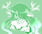 anthro antlers big_breasts breast_squish breasts clothed clothing female fur hair heart_symbol horn jewelry kemono looking_at_viewer looking_up necklace nipples simple_background solo squish gut0002 deer mammal 2015