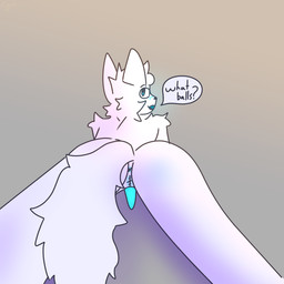 anthro anus blue_blush blue_eyes blue_penis blush butt erection eunuch fur genitals looking_at_viewer lying male nude penis presenting presenting_hindquarters scar simple_background solo speech_bubble tail text white_body white_fur cgm domestic_cat felid feline felis mammal 1:1 english_text hi_res shaded