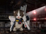 ambiguous_gender beam_rifle feral gun hangar light machine mecha_musume ranged_weapon rocket_launcher solo weapon third-party_edit unknown_artist gundam nu_gundam domestic_cat felid feline felis mammal mobile_suit robot 4:3 meme shopped