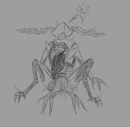 ambiguous/ambiguous ambiguous_gender antennae_(anatomy) anthro duo from_front_position heart_speech_bubble larger_sub lying machine missionary_position on_back oral sex size_difference speech_bubble submissive waist_grab wire_play cogheartflutters phantom_(hollow_knight:_silksong) second_sentinel arthropod robot monochrome sketch nonbinary_(lore)