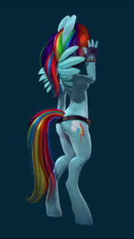 3d_(artwork) 3d_animation animated anthro anthrofied bad_metadata belt blue_body blue_fur breasts clothing cocked_hip cutie_mark digital_media_(artwork) ear_piercing equid equine eyeshadow feathered_wings feathers female friendship_is_magic fur genitals gloves hair handwear hasbro hooves jewelry long_hair makeup mammal multicolored_hair my_little_pony mythological_creature mythological_equine mythology navel nipples no_sound nude open_mouth pegasus perky_butt piercing pussy rainbow_dash_(mlp) rainbow_hair raised_arm red_eyes runsammya short_playtime simple_background small_breasts solo teeth tongue turntable_(animation) unguligrade webm wings