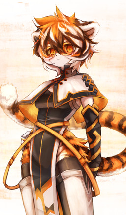 anthro breasts clothing eyewear female fur glasses hair looking_at_viewer orange_body orange_fur orange_hair round_glasses simple_background solo tail white_background 3saku arknights hypergryph studio_montagne waaifu_(arknights) felid mammal pantherine tiger 2022 absurd_res digital_media_(artwork) half-length_portrait hi_res portrait