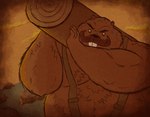 anthro brown_body brown_fur facial_hair fur male mature_male musclegut muscular mustache outside overweight overweight_male solo suspenders wood radbrott don't_starve klei_entertainment beaver mammal rodent werebeaver werecreature wererodent 2022 hi_res