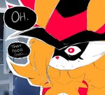 absurd_res anthro clothing comic delphox delphox_wizard_(ponporio) dialogue english_text female generation_6_pokemon hat headgear headwear hi_res nintendo pokemon pokemon_(species) ponporio_(artist) red_eyes solo text witch_hat