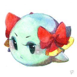 accessory blush bow_(feature) bow_accessory bow_ribbon female hair_accessory hair_bow hair_ribbon not_furry ribbons solo ghost-pepper mario_bros nintendo paper_mario lady_bow boo_(mario) ghost spirit 1:1 low_res