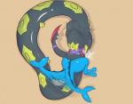 2016 ambiguous_gender bodily_fluids davespers duo eeveelution fangs feral generation_1_pokemon generation_3_pokemon mammal nintendo oral_vore pokemon pokemon_(species) reptile saliva scalie seviper simple_background snake tail teeth vaporeon vore