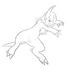 3_toes blush blush_lines claws eyelashes fangs feet female feral finger_claws front_view genitals looking_at_viewer pawpads presenting_vulva quadruped simple_background snout solo spread_legs spreading teeth toe_claws toes tongue tongue_out vulva white_background meraence nintendo pokemon absol generation_3_pokemon pokemon_(species) 2014 digital_drawing_(artwork) digital_media_(artwork) hi_res monochrome