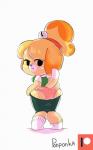 anthro breasts butt camel_toe chibi clothed clothing female frilly frilly_clothing frilly_panties frilly_underwear jumping looking_back panties pink_clothing pink_panties pink_underwear rear_view solo underwear ponponka animal_crossing nintendo isabelle_(animal_crossing) canid canine canis domestic_dog mammal shih_tzu toy_dog 2d_animation 5:8 animated frame_by_frame hi_res loop short_playtime signature