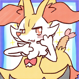 ambiguous_anthro ambiguous_gender anthro biped blush blush_stickers bow_ribbon dipstick_tail food looking_at_viewer markings object_in_tail open_mouth open_smile pose shrimp_(food) smile solo sparkles tail tail_markings annyui0611 nintendo pokemon braixen canid generation_6_pokemon mammal pokemon_(species) 1:1 2023 digital_drawing_(artwork) digital_media_(artwork) half-length_portrait japanese_description portrait screentone translated_description