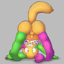 anthro anus ass_up backsack balloon balloon_tail balls bubble_butt butt genitals grin grinning_at_viewer head_on_floor humanoid_genitalia humanoid_penis inflatable male penis perineum presenting presenting_hindquarters small_penis smile smiling_at_viewer solo upside_down badipoki blushcrunch_studio dandy's_world roblox looey_(dandy's_world) animate_inanimate living_balloon living_inflatable 1:1 absurd_res hi_res