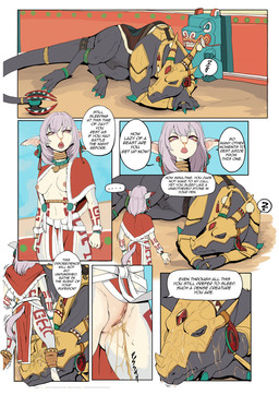 animal_genitalia anthro anthro_on_feral anus bestiality biped black_body bodily_fluids breasts dialogue female female_anthro female_on_feral female_peeing feral fully_sheathed fur genital_fluids genitals grey_body grey_fur horn humanoid_genitalia humanoid_vulva larger_feral larger_male male male/female male_feral male_on_anthro markings mount mount/rider_relations nipples peeing peeing_on_another peeing_on_face pink_eyes quadruped red_markings saddle sheath size_difference sleeping smaller_anthro smaller_female speech_bubble text urine urine_on_face urine_stream vulva watersports white_body white_fur shebeast mythology jahrii_(shebeast) levish_(levish45) dragon mythological_creature mythological_scalie scalie 2026 absurd_res comic digital_media_(artwork) english_text hi_res