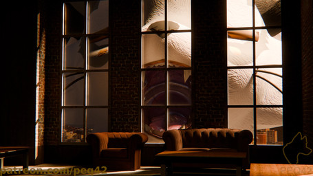 anthro apartment first_person_view furniture inside inviting inviting_viewer macro male mouth_shot open_mouth sofa solo peq42 peq_(peq42) felid feline mammal mayu_(azuki) 16:9 3d_(artwork) digital_media_(artwork) hi_res widescreen