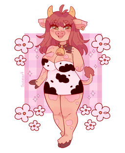 2_horns anthro bangs bell bell_collar big_breasts black_collar black_hooves blush breasts brown_fingers brown_hair brown_tail_tuft cleavage clothed clothed_anthro clothed_female clothing cloven_hooves collar dipstick_ears dress ear_markings ear_piercing ear_ring eyebrow_through_hair eyebrows feathering female fingers flower fur green_eyes hair happy hooved_fingers hooves horn light long_hair markings multicolored_body multicolored_clothing multicolored_dress multicolored_ears multicolored_fur piercing pink_ear_tips pink_flower pink_spots pink_tongue plant ring_piercing simple_background smile smiling_at_viewer snout solo sparkles spots spotted_body spotted_fur standing tail tail_markings tail_tuft tan_body tan_fur tan_horn tan_tail text thick_thighs tongue translucent translucent_hair tuft two_tone_body two_tone_clothing two_tone_dress two_tone_fur two_tone_tail white_clothing white_dress suzeart cow_(suzeart) bovid bovine cattle mammal 2024 9:11 artist_name colored digital_drawing_(artwork) digital_media_(artwork) english_description full-length_portrait lighting portrait shaded