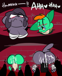 anal_orgasm anthro bad_end blush bodily_fluids bottomwear brick brick_wall butt clothing cock_shadow cum cum_in_ass cum_in_vagina cum_inside dripping_vulva dungeon duo ejaculation erection expose exposed feet female foot_wraps forced fur gangbang genital_fluids genitals green_body green_skin group group_sex hair hands-free leaking_anus leaking_cum leaking_pussy_juice loincloth male offscreen_character orange_hair orgasm penis presenting presenting_hindquarters presenting_vulva raised_tail restrained restrained_arms restrained_legs sex sling_bra tail text through_wall tongue tongue_out trap_(contrivance) trapped tribal vulva wall_(structure) wraps thefablednekos aazi_(thefablednekos) yupo_(1upgobbo) goblin kobold scalie 2020 digital_media_(artwork) english_text hi_res