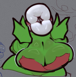 anthro breasts female glistening glistening_body glistening_skin green_body green_skin leaf leaf_arms leaf_bra lips plant solo thick_lips bigjazz mario_bros nintendo elemental_creature elemental_humanoid flora_fauna humanoid piranha_plant plant_humanoid