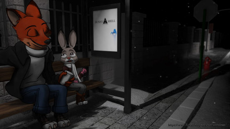 3d_background anthro bench bottomwear buckteeth clothing container cup duo eyes_closed female footwear fur grey_body grey_fur group jacket machine male movie_poster multicolored_body multicolored_fur open_mouth orange_body orange_fur pants purple_eyes road scarf shirt sidewalk sitting teeth text toeless_footwear topwear trio two_tone_body two_tone_fur leondraw disney ghost_in_the_shell zootopia judy_hopps nick_wilde canid canine european_rabbit fox lagomorph leporid mammal oryctolagus rabbit red_fox robot tachikoma true_fox 16:9 2017 3d_(artwork) crossover digital_media_(artwork) english_text mixed_media widescreen
